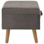 Taburete de almacenamiento de terciopelo gris 40 cm de vidaXL, Bancos para recibidores y almacenamiento - Ref: Foro24-329253,...