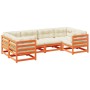 Set de sofás jardín 6 pzas con cojines madera pino marrón cera en Conjuntos de jardín | Comprar online en Foru.es