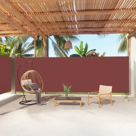 Toldo lateral retráctil marrón 200x1000 cm de vidaXL, Sombrillas - Ref: Foro24-318045, Precio: 160,49 €, Descuento: %