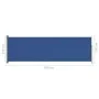 Toldo lateral retráctil para patio azul 160x500 cm de vidaXL, Sombrillas - Ref: Foro24-317924, Precio: 88,94 €, Descuento: %
