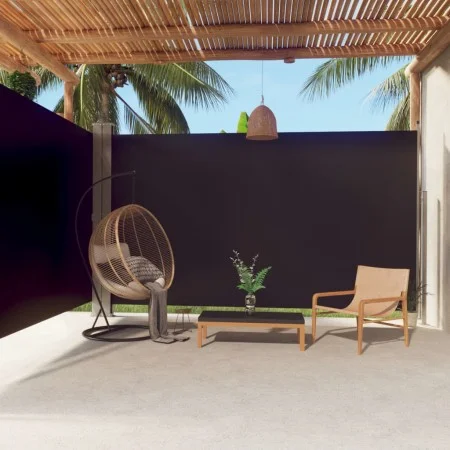 Toldo lateral retráctil negro 220x600 cm de vidaXL, Sombrillas - Ref: Foro24-318012, Precio: 86,10 €, Descuento: %