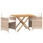 Set de comedor de jardín 3 piezas con cojines beige de vidaXL, Conjuntos de jardín - Ref: Foro24-3094300, Precio: 223,31 €, D...