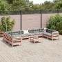 Set de sofás jardín 11 pzas con cojines madera de abeto Douglas en Conjuntos de jardín | Comprar online en Foru.es