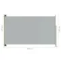 Toldo lateral retráctil de jardín gris 180x300 cm de vidaXL, Sombrillas - Ref: Foro24-317894, Precio: 87,18 €, Descuento: %