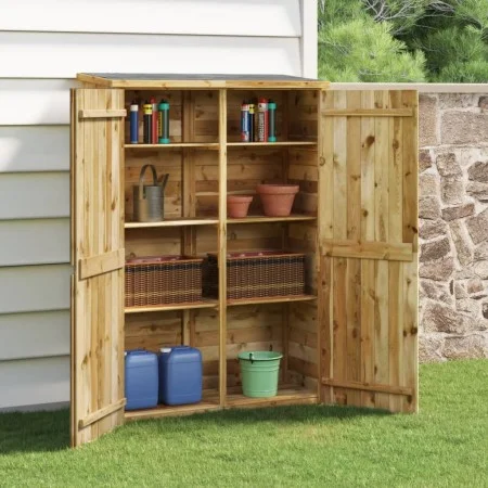 Cobertizo de herramientas madera pino impregnada 123x45x171 cm de vidaXL, Cobertizos - Ref: Foro24-318196, Precio: 300,69 €, ...