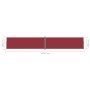 Toldo lateral retráctil rojo 200x1200 cm de vidaXL, Sombrillas - Ref: Foro24-318083, Precio: 110,47 €, Descuento: %