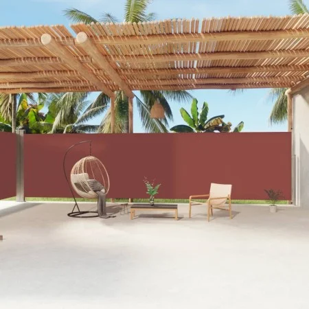 Toldo lateral retráctil marrón 200x1200 cm de vidaXL, Sombrillas - Ref: Foro24-318081, Precio: 132,92 €, Descuento: %