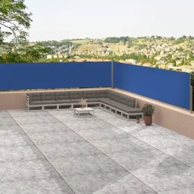 Blue retractable side awning 117x1200 cm by vidaXL, Umbrellas - Ref: Foro24-318058, Price: 78,73 €, Discount: %