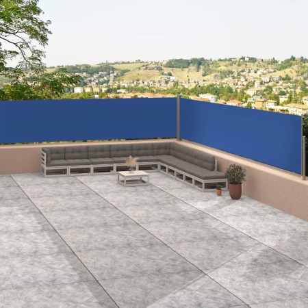 Toldo lateral retráctil azul 117x1200 cm de vidaXL, Sombrillas - Ref: Foro24-318058, Precio: 96,98 €, Descuento: %
