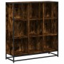 Estantería madera y metal roble ahumado 97,5x33x107,5 cm en Librerías y estanterías | Comprar online en Foru.es