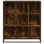 Estantería madera y metal roble ahumado 97,5x33x107,5 cm en Librerías y estanterías | Comprar online en Foru.es