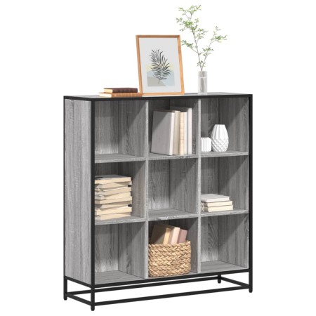 Estantería madera y metal gris Sonoma 97,5x33x107,5 cm en Librerías y estanterías | Comprar online en Foru.es