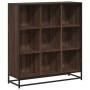 Estantería de madera y metal marrón roble 97,5x33x107,5 cm en Librerías y estanterías | Comprar online en Foru.es