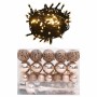 Set de bolas de Navidad 60 pzas con pico 150 LED oro rosa en Decoración Festiva y Estacional | Comprar online en Foru.es
