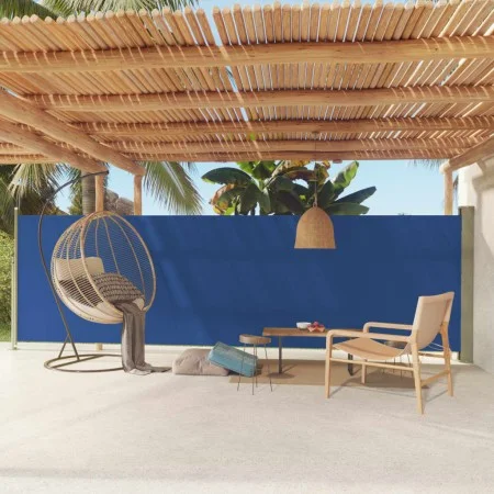 Retractable side garden awning blue 160x600 cm by vidaXL, Umbrellas - Ref: Foro24-317960, Price: 87,00 €, Discount: %