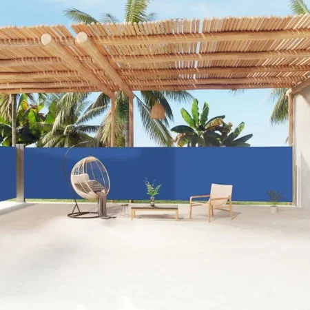 Toldo lateral retráctil azul 160x1200 cm de vidaXL, Sombrillas - Ref: Foro24-318070, Precio: 96,46 €, Descuento: %
