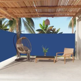 Toldo lateral retráctil azul 160x600 cm de vidaXL, Sombrillas - Ref: Foro24-317998, Precio: 94,91 €, Descuento: %