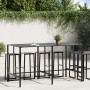 Mesa alta de bar acero recubrimiento polvo negro 200x100x110 cm en Mesas de jardín | Comprar online en Foru.es