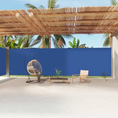Toldo lateral retráctil azul 220x1200 cm de vidaXL, Sombrillas - Ref: Foro24-318088, Precio: 154,60 €, Descuento: %