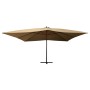 Sombrilla lateral voladiza con poste madera taupe 400x300 cm de vidaXL, Sombrillas - Ref: Foro24-318431, Precio: 203,97 €, De...