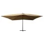 Sombrilla lateral voladiza con poste madera taupe 400x300 cm de vidaXL, Sombrillas - Ref: Foro24-318431, Precio: 200,65 €, De...