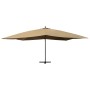 Sombrilla lateral voladiza con poste madera taupe 400x300 cm de vidaXL, Sombrillas - Ref: Foro24-318431, Precio: 203,97 €, De...