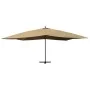 Sombrilla lateral voladiza con poste madera taupe 400x300 cm de vidaXL, Sombrillas - Ref: Foro24-318431, Precio: 200,65 €, De...
