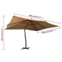 Sombrilla lateral voladiza con poste madera taupe 400x300 cm de vidaXL, Sombrillas - Ref: Foro24-318431, Precio: 203,97 €, De...
