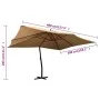 Sombrilla lateral voladiza con poste madera taupe 400x300 cm de vidaXL, Sombrillas - Ref: Foro24-318431, Precio: 200,65 €, De...