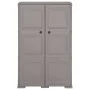 Armario de plástico diseño de madera gris 79x43x125 cm de vidaXL, Taquillas y armarios de almacenamiento - Ref: Foro24-340593...
