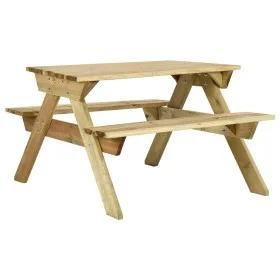 Mesa de picnic con bancos 110x123x73 cm madera pino impregnada de vidaXL, Mesas de jardín - Ref: Foro24-318398, Precio: 191,8...