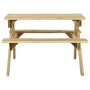 Mesa de picnic con bancos 110x123x73 cm madera pino impregnada de vidaXL, Mesas de jardín - Ref: Foro24-318398, Precio: 200,3...