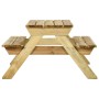 Mesa de picnic con bancos 110x123x73 cm madera pino impregnada de vidaXL, Mesas de jardín - Ref: Foro24-318398, Precio: 200,3...