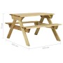 Mesa de picnic con bancos 110x123x73 cm madera pino impregnada de vidaXL, Mesas de jardín - Ref: Foro24-318398, Precio: 200,3...