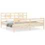 Estructura de cama con cabecero madera maciza 200x200 cm de vidaXL, Camas y somieres - Ref: Foro24-3194461, Precio: 147,28 €,...