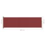 Toldo lateral retráctil de jardín rojo 180x600 cm de vidaXL, Sombrillas - Ref: Foro24-317967, Precio: 104,91 €, Descuento: %