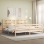 Estructura de cama con cabecero madera maciza 200x200 cm de vidaXL, Camas y somieres - Ref: Foro24-3194461, Precio: 147,28 €,...