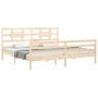 Estructura de cama con cabecero madera maciza 200x200 cm de vidaXL, Camas y somieres - Ref: Foro24-3194461, Precio: 147,28 €,...