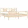 Estructura de cama con cabecero madera maciza 200x200 cm de vidaXL, Camas y somieres - Ref: Foro24-3194461, Precio: 147,28 €,...