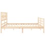 Estructura de cama con cabecero madera maciza 200x200 cm de vidaXL, Camas y somieres - Ref: Foro24-3194461, Precio: 147,28 €,...