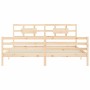 Estructura de cama con cabecero madera maciza 200x200 cm de vidaXL, Camas y somieres - Ref: Foro24-3194461, Precio: 147,28 €,...