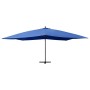 Sombrilla voladiza con poste de madera azul 400x300 cm de vidaXL, Sombrillas - Ref: Foro24-318435, Precio: 191,34 €, Descuent...