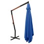 Sombrilla voladiza con poste de madera azul 400x300 cm de vidaXL, Sombrillas - Ref: Foro24-318435, Precio: 191,34 €, Descuent...