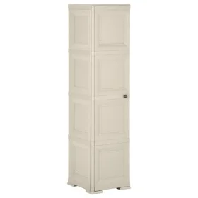 Armario de plástico diseño madera Vanila Ice 40x43x164 cm de vidaXL, Taquillas y armarios de almacenamiento - Ref: Foro24-340...