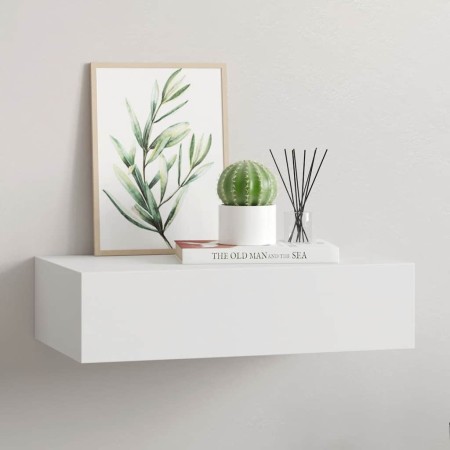 Estante con cajón de pared MDF blanco 40x23,5x10 cm en Estanterías | Comprar online en Foru.es