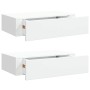 Estantes de pared con cajón 2 uds MDF blanco 40x23,5x10 cm en Estanterías | Comprar online en Foru.es