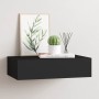 Estante con cajón de pared MDF negro 40x23,5x10 cm en Estanterías | Comprar online en Foru.es