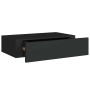Estante con cajón de pared MDF negro 40x23,5x10 cm en Estanterías | Comprar online en Foru.es