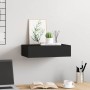 Estante con cajón de pared MDF negro 40x23,5x10 cm en Estanterías | Comprar online en Foru.es