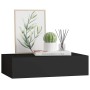 Estante con cajón de pared MDF negro 40x23,5x10 cm en Estanterías | Comprar online en Foru.es